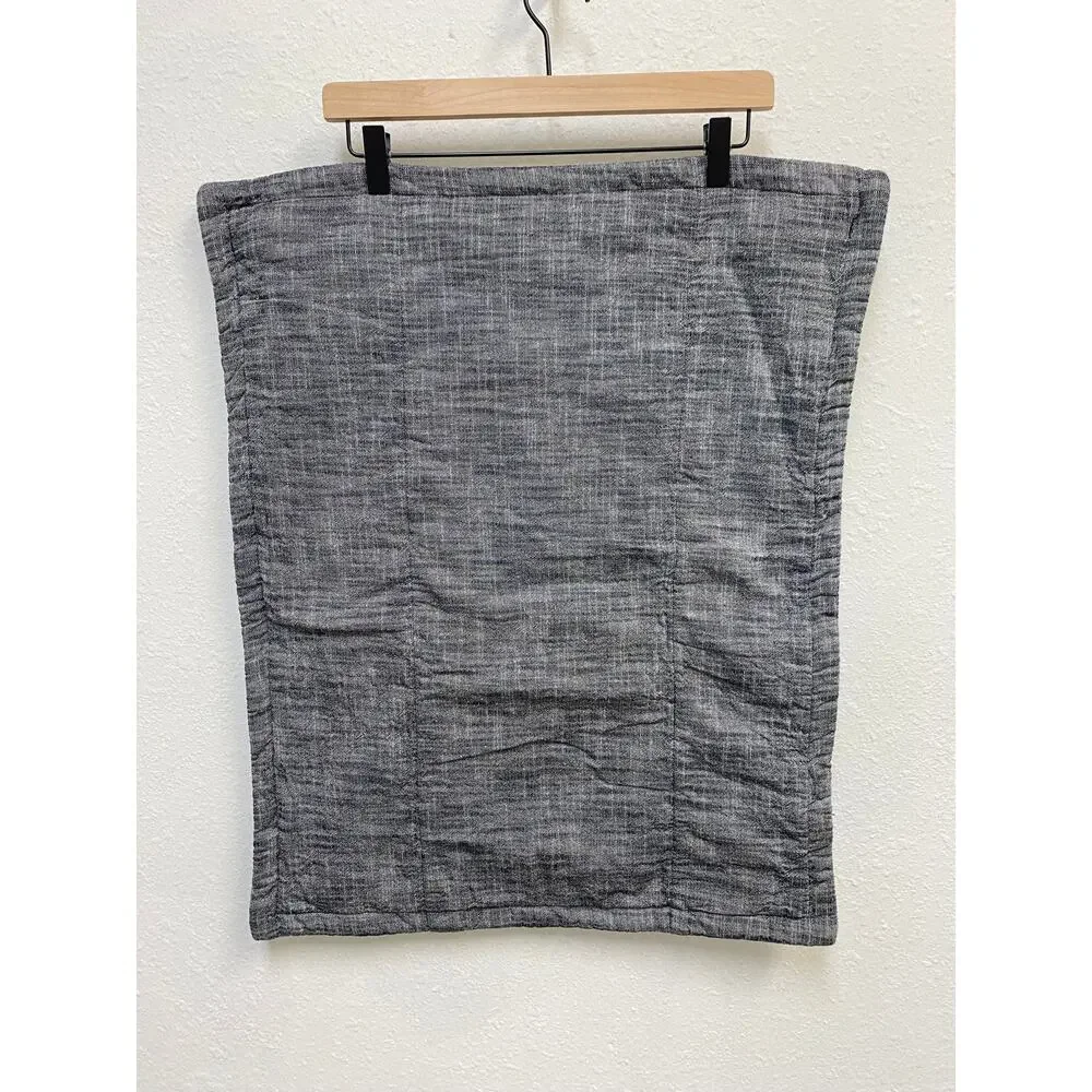 Beddy's Oliver Luxe Gray Textured Cotton Set 2 zippered Quilted Standard Shams